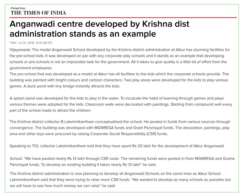 Anganwadi centre developed by Krishna dist administration stands as an example - Times of India.jpg