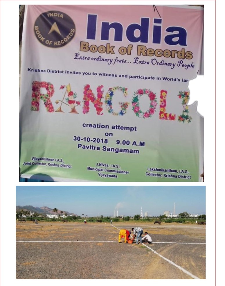 India Book of Records - Gigantic India Map Rangoli Feat News Clips 31-Oct-2018-24