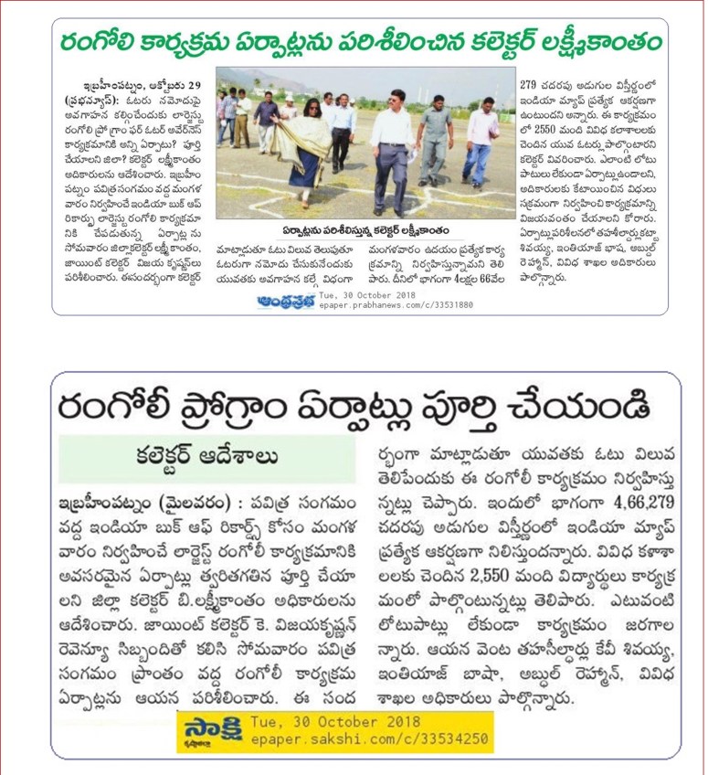 India Book of Records - Gigantic India Map Rangoli Feat News Clips 31-Oct-2018-29