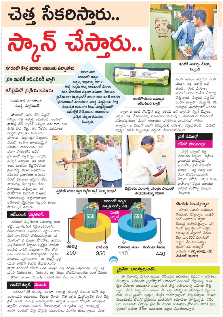 Garbage Collection and Scanning Door No Eenadu 17-11-2018
