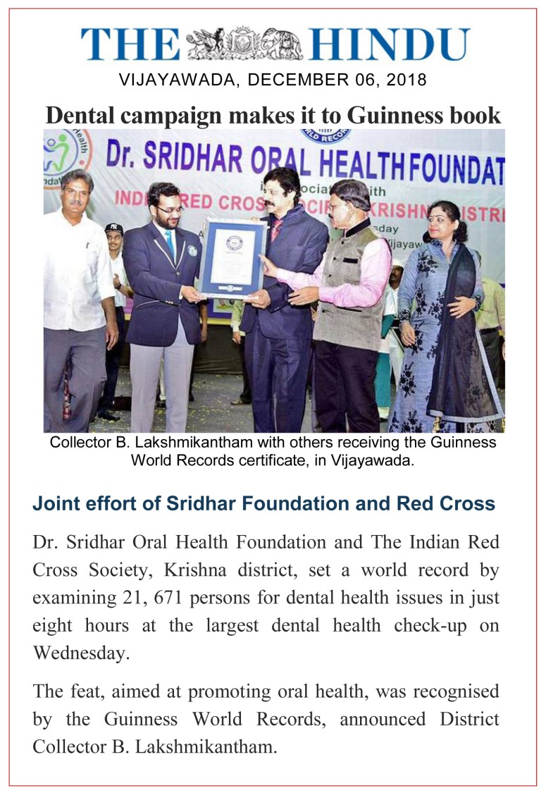 Microsoft Word - Guinness Book of World Record Dental Camp The H