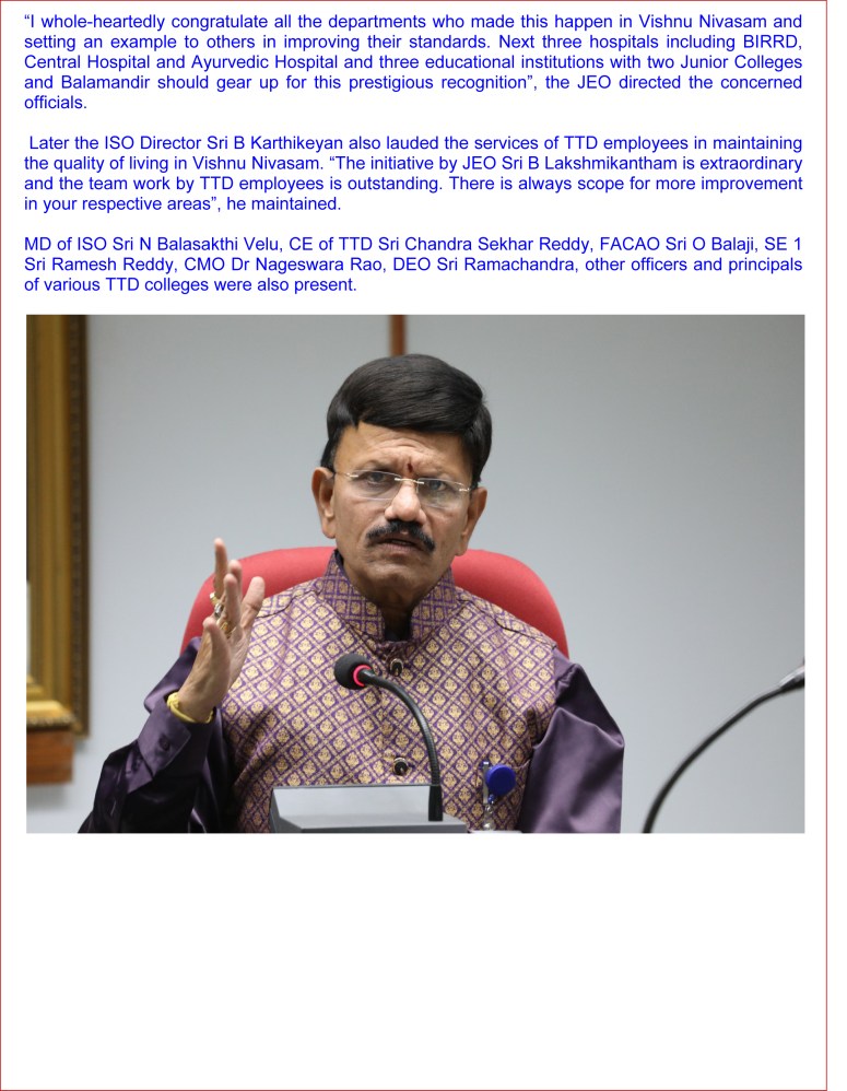 Microsoft Word - TTD REST HOUSE GETS ISO CERTIFICATION